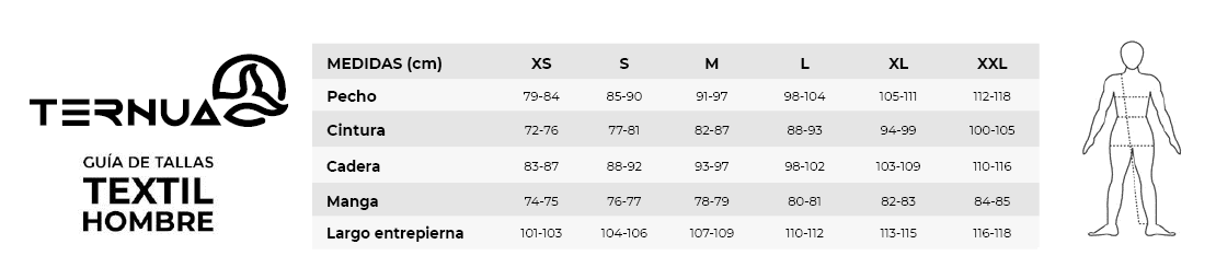 Guía de tallas Ternua hombre